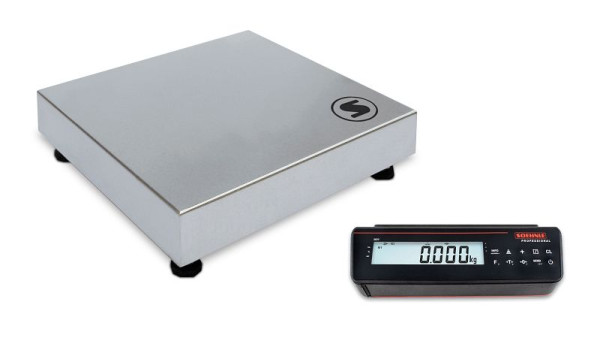 Soehnle Tischwaage hochauflösend mit Terminal 3820, Höchstlast: 300kg, Ziffernschritt: 10g, 800x600mm, IP65, Edelstahl, 9574.17.140