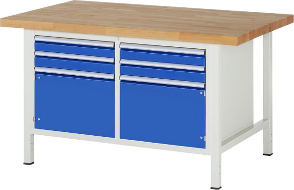 RAU Werkbank Serie 8000 - Modell 8469, B1500 x T900 x H840 mm, Systemunterbau B1235 x T850 x H800 mm, 03-8469A2-159B4S.11