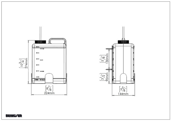 Benkiser 6L Tank + Halterung für Elektronik-Seifenspender, Umrüstkit für 1L Flasche, 0160190