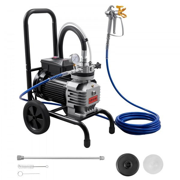 VEVOR Membran-Airless-Farbspritzgerät 1800 W, rollbar, 22,75 MPa, 10 m Schlauch, Reinigungsnadel, DIY-Sprüharbeiten, GMSGYWQPTJ200G3RF001V2