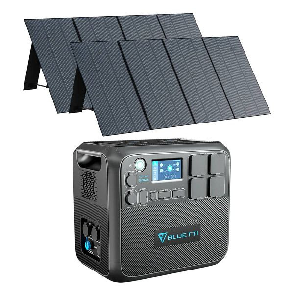 BLUETTI AC200MAX Stromaggregat + 2x PV350 Solarpanele, AC200MAX+2xPV350