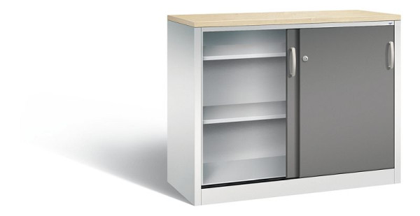 C+P Sideboard mit Schiebetüren Acurado, H1000xB1200xT500mm, Farbe: Lichtgrau / Vulkangrau, Bügelgriff, 2056-00 S10147