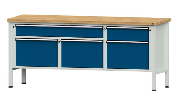 ANKE Werkbänke Kastenwerkbank, Modell 280 V, 2000 x 700 x 890 mm, RAL 7035/5010, BMP 40 mm, 304.501
