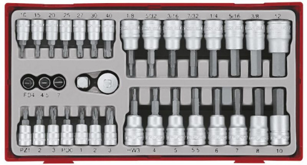 Teng Tools 1/4"- & 3/8"-Bit-Steckschlüssel-Set, TT1, 35 Teile, TTBS35