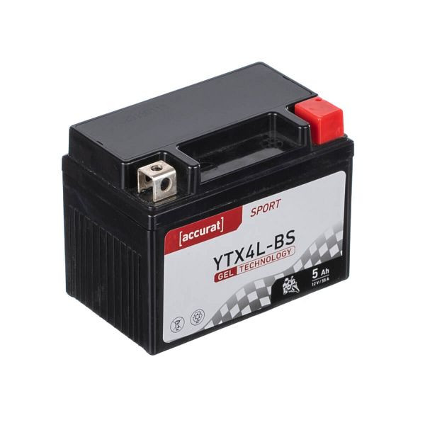 Accurat Sport GEL YTX4L-BS Motorradbatterie 5Ah 12V 55A, MBG-YTX4L