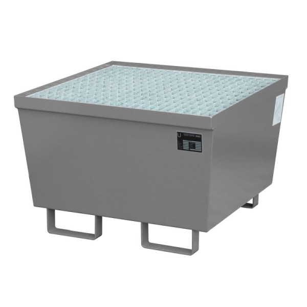 STEIN HGS Auffangwanne AM, für 200l Fässer, stapelbar, 215 Liter, RAL 7005 mausgrau, Gesamthöhe 545 mm, lackiert, 1x 200 Liter Fass, 79183.0005