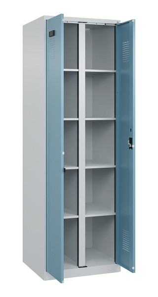 C+P Wäsche-Spind Evolo PLUS, 2 Abteile, 1850x600x500mm, 7035/0010, Verschluss Zylinderschloss, 049002-20B S10036