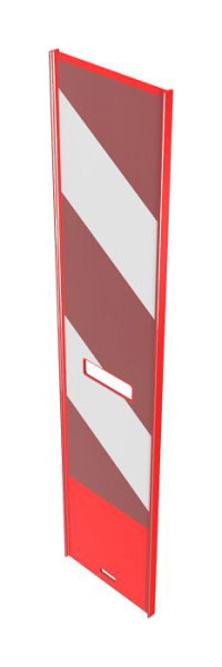 Schake Klemmbake für EURO, Schrankenzäune Typ 2/3, beklebt mit Folie Typ RA2/B, doppelseitig, rechtsweisend, Folie: 800x 200 mm, rot / weiß, 36050/2RR