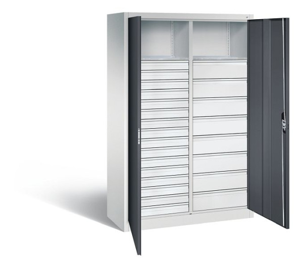 C+P Werkzeugschrank Acurado, H1950xB1200xT500mm, Farbe: Lichtgrau / Schwarzgrau, Muldengriff, 8931-303 S10072