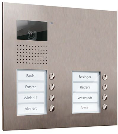 TCS Video Außenstation Serie AVU mit 8 Klingeltasten (rechtsbündig), 2-spaltig, UP Edelstahl, AVU15080-0030
