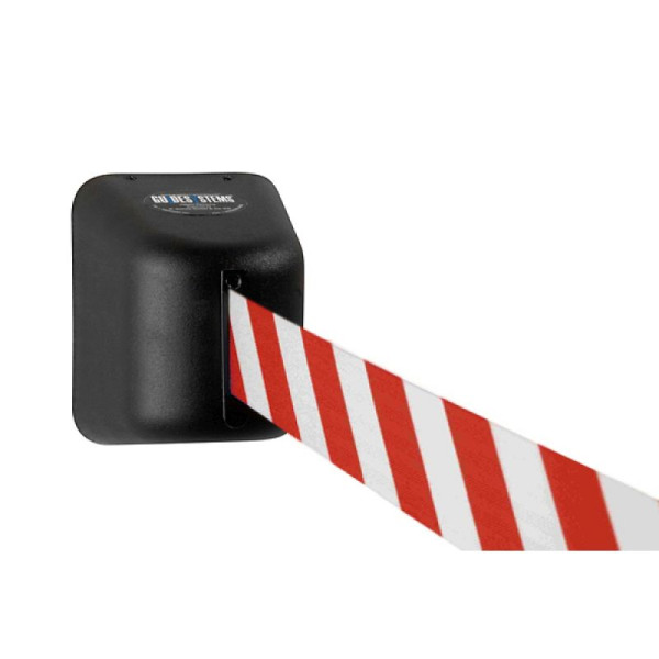 Stein HGS Wandgurtkassette -P-Line Future-, rot/weiß diagonal (schraffiert), zum Verschrauben, Gurtlänge: 5 m, 12852-1301