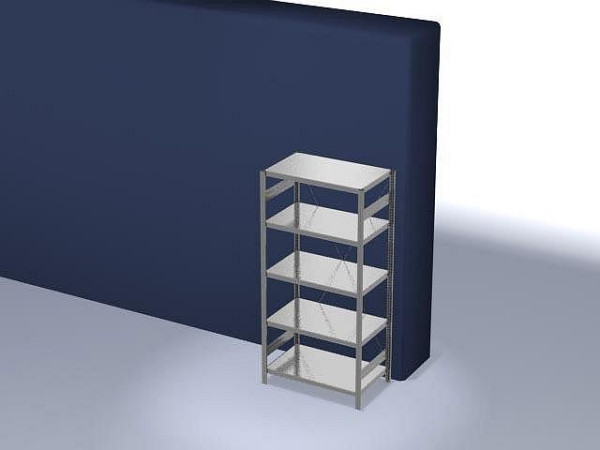 hofe Fachboden-Grundregal, 2000x600x1000 mm, 5 Fachebenen, verzinkt, 240 kg Fachlast, 1600 kg Feldlast, einseitige Bedienung, HZG20610XM