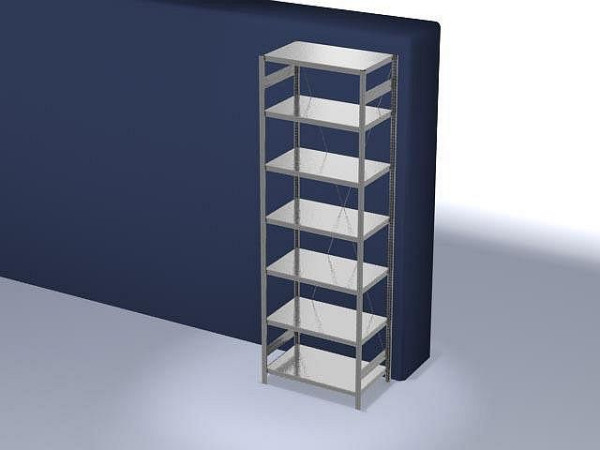 hofe Fachboden-Grundregal, 3000x600x1000 mm, 7 Fachebenen, verzinkt, 240 kg Fachlast, 1700 kg Feldlast, einseitige Bedienung, HZG30610XM