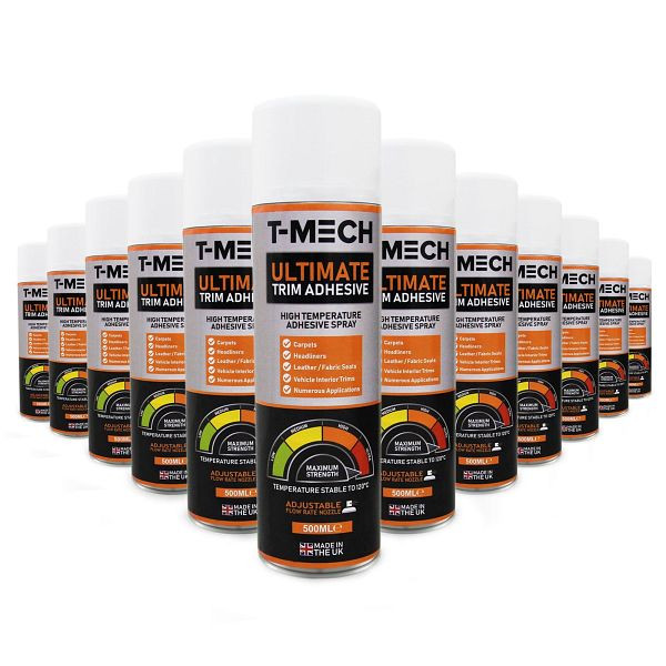 T-Mech 12 x 500ml Ultimativer Sprühkleber, Temperaturbeständigkeit: 120°, 26085