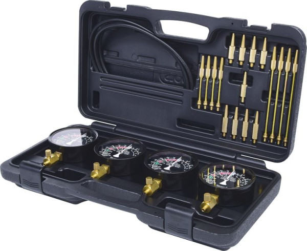 KS Tools Synchron-Vergaser-Testgerät mit 4 Synchronuhren, 28-teilig, 150.3600