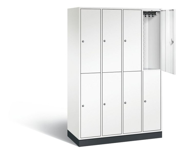 C+P Spind doppelstöckig Intro, H1950xB1220xT490mm, Farbe: Verkehrsweiß, 8270-401 S10075