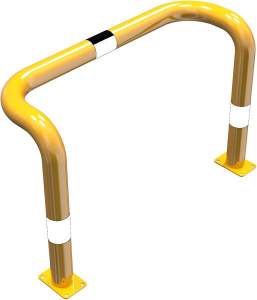 Schake Rammschutzbügel Doppelbügel, vertiefte Ausführung, mit 2 Standpfosten, Breite: 1000 mm, Höhe Überflur: 650 mm, zum Aufdübeln, 477_73PBG