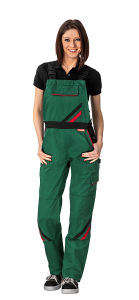 Planam Highline Damen Latzhose, grün/schwarz/rot, Größe 50, 2399050