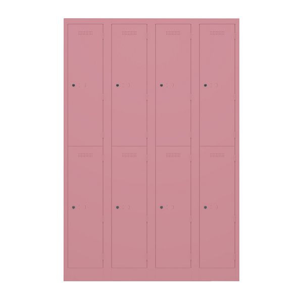 Bisley Garderobenschrank Primary Locker, 4 Abteile, je 2 Fächer, 601 pink, PL3050Q2601