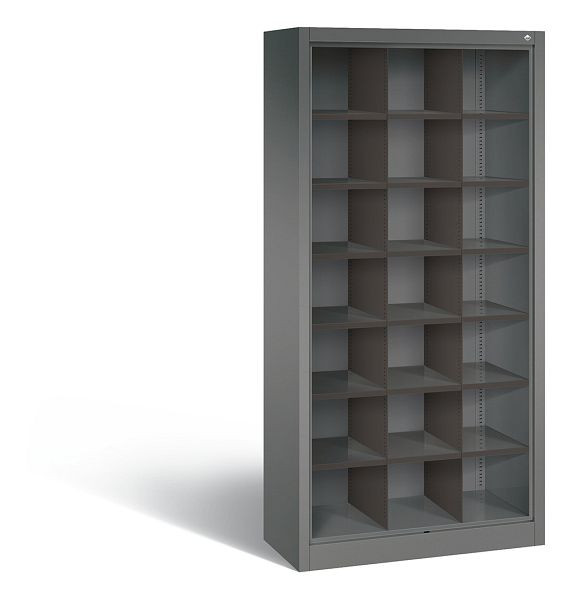 C+P Stahlregal mit Rückwand Acurado, H1950xB930xT400mm, Farbe: Vulkangrau, 9160-410 S10005
