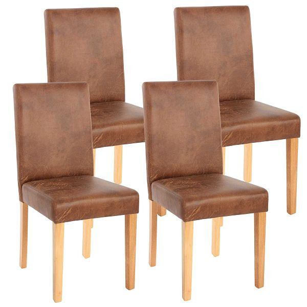 Mendler 4er-Set Esszimmerstuhl Stuhl Küchenstuhl Littau, Textil, Wildlederimitat, helle Beine, 33702