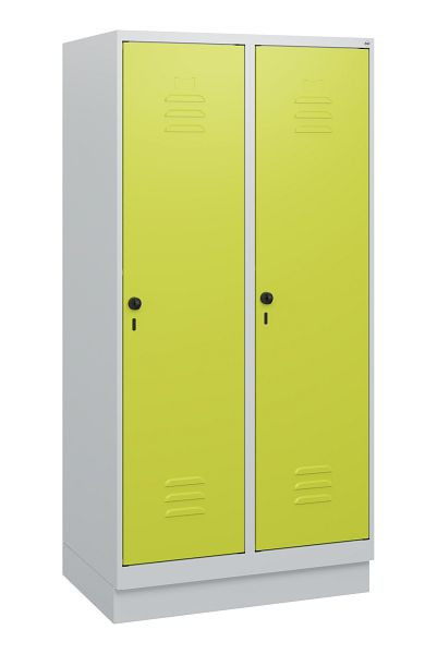 C+P Umkleidespind Classic PLUS, Sockel, 2 Abteile, 1630x800x500mm, 7035/0024, Drehriegel, 0800205-22 S10010