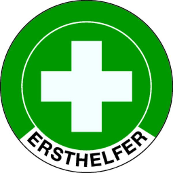 Schilder Klar Ersthelfer, Bogen 10 Etiketten á Ø 40 mm, 222x93 mm Folie selbstklebend, 2946/60