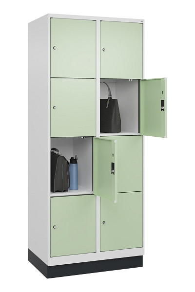 C+P Schließfachschrank Evolo PLUS, mit Sockel, 8 Fächer, 1950x800x500mm, 9016/60, 049020-224 S10019