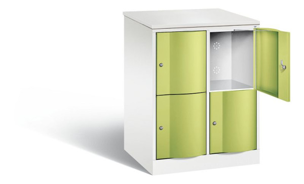 C+P XL-Schließfachschrank Resisto, H1077xB772xT640mm, Farbe: Verkehrsweiß / Viridingrün, 8472-273 S10070