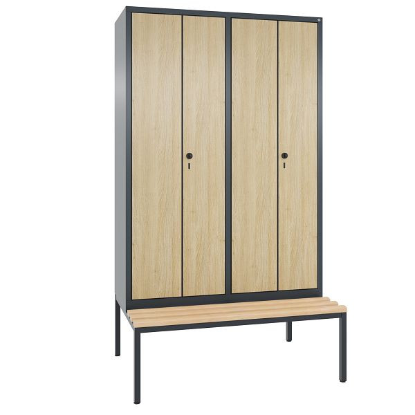 C+P Spind Evolo, 4 Abteile, H2090xB1190xT815 mm, Anthrazit/MDF Eiche, 48052-40 S10692