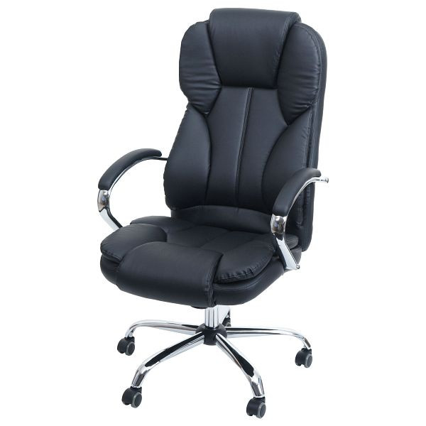 Mendler Profi-Bürostuhl Kansas XXL Chefsessel Drehstuhl US-Version, 150kg belastbar, Kunstleder, schwarz, 32906