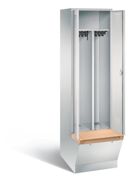C+P Schwarz-Weiss-Spind Evolo, H2090xB610xT815mm, Farbe: Lichtgrau, 48056-20 S10250