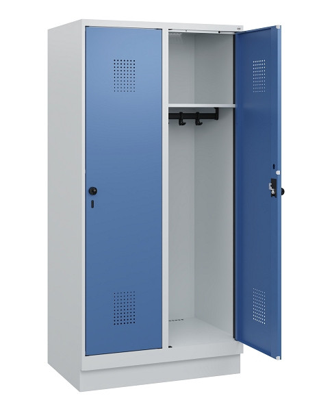 C+P Spind Evolo PLUS, Sockel, 2 Abteile, 1630x800x500mm, 7035/5023, Drehriegel, 0490205-22 S10008