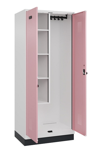 C+P Putzmittel-Spind Evolo PLUS, mit Sockel, 2 Abteile, 1950x800x500mm, 9016/301, Drehriegel, 049120-02 S10018