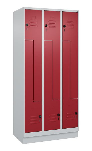 C+P Z-Spind Classic PLUS, C Z-Spind, Classic PLUS, Sockel, 6 Abteile, 1950x900x500mm, 7035/3003, Drehriegel, 080023-306 S10001