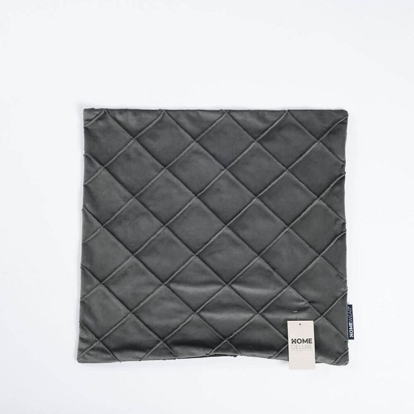 HOME DELUXE Karo Kissenbezug LORI - Anthrazit, 60905