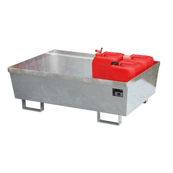 STEIN HGS Auffangwanne AO, 3 mm Stahlblech, stapelbar, 246 Liter, ohne Farbe, feuerverzinkt, Gesamthöhe 415 mm, feuerverzinkt, 79184.0012