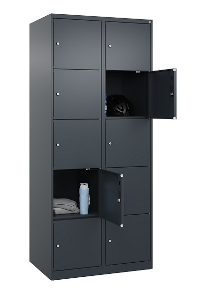 C+P Schließfachschrank Evolo PLUS, 10 Fächer, 1850x800x500mm, 7016/7016, 049000-225 S10016