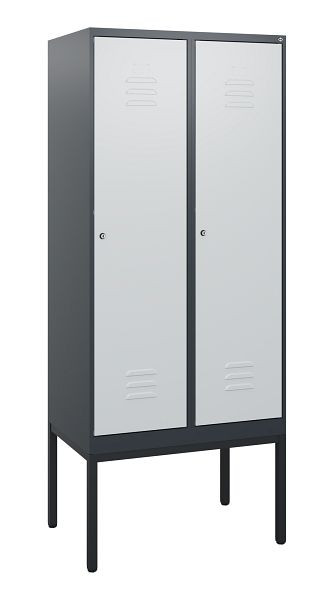C+P Umkleidespind Classic PLUS, Gestell, 2 Abteile, 1950x800x500mm, 7016/7035, Zylinderschlösser, 0800305-22 S10028