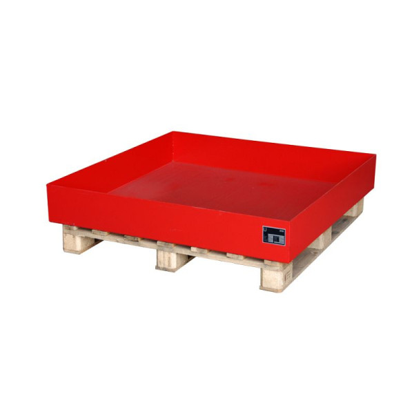 STEIN HGS Auffangwanne Serie 2000, 230 Liter, RAL 3000 feuerrot, Gesamthöhe 185 mm, lackiert, Kleingebinde, ohne Gitterrost, 79194.0038