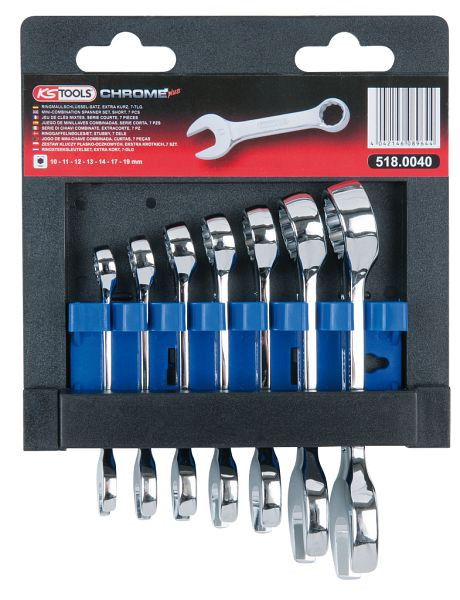 KS Tools CHROMEplus Ringmaulschlüssel-Satz, kurz, 7-teilig, 518.0040
