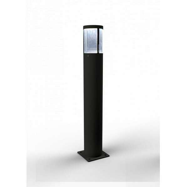 Schake Pollerleuchte, Stahlrohr Ø 152mm, Gesamthöhe 1000mm, feuerverzinkt, pulverbeschichtet, schwarz strukturiert, Glasart: klar, 40156EBKS