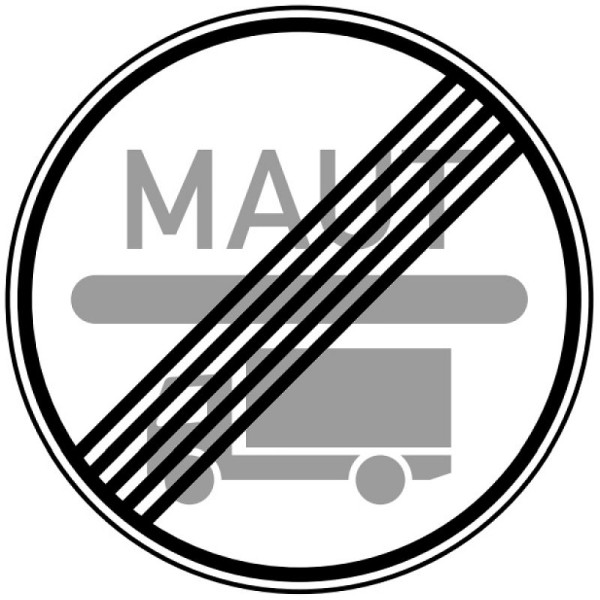 Stein HGS Ende der Mautpflicht nach dem Bundesfernstraßenmautgesetz Nr. 390.2, 600mm/RA2/Alform, 390.2-122