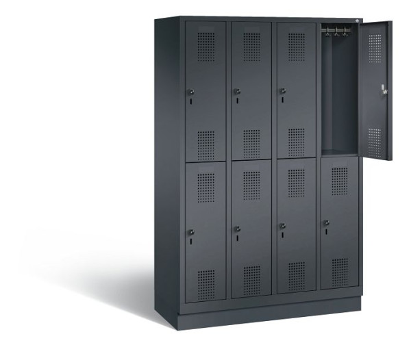 C+P Spind doppelstöckig Evolo, H1800xB1190xT500mm, Farbe: Schwarzgrau, 48320-40 S10051