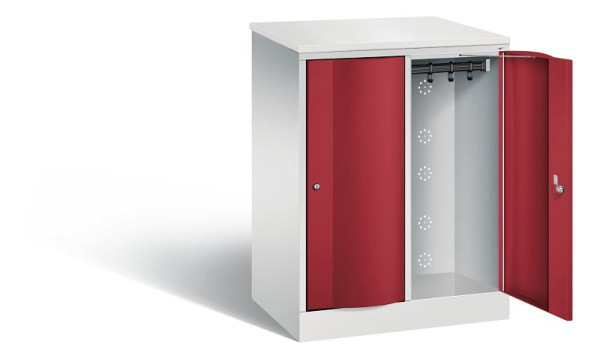 C+P Garderobenschrank Resisto, H1077xB772xT540mm, Farbe: Lichtgrau / Rubinrot, 8271-272 S10074