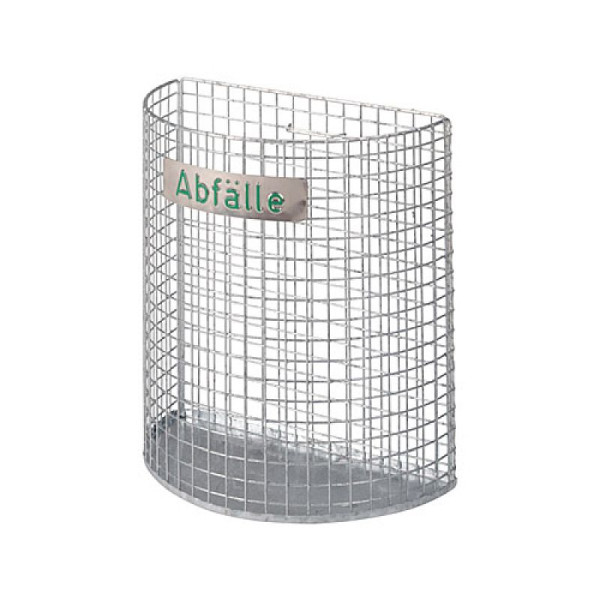 Stein HGS Abfallkorb -M2-, verzinkt ohne Farbe, Wandbefestigung, inkl. Befestigungsschiene, Schloss und Vierkantschlüssel, 19335-01