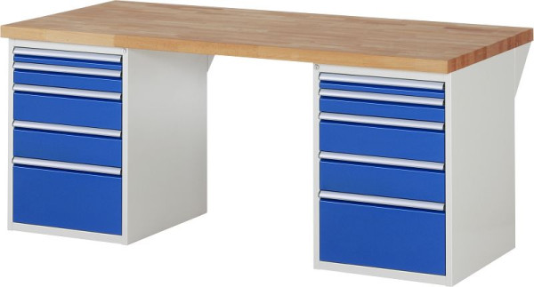 RAU Werkbank Serie 7000 - Modell 7511-3, B2000 x T900 x H890 mm, Systemunterbau B2000 x T850 x H850 mm, 03-7511A3-209B4M.11