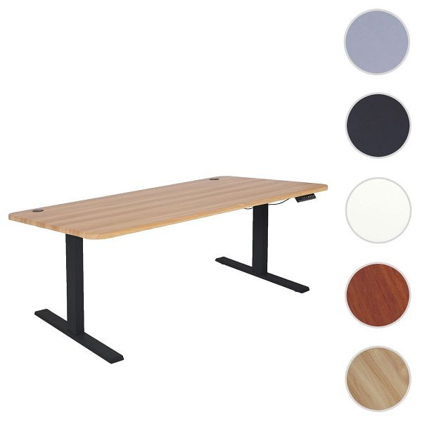 Mendler Schreibtisch HWC-D40, Computertisch, elektrisch höhenverstellbar 160x80cm 53kg, Eiche-Dekor, schwarz, 75750+62767