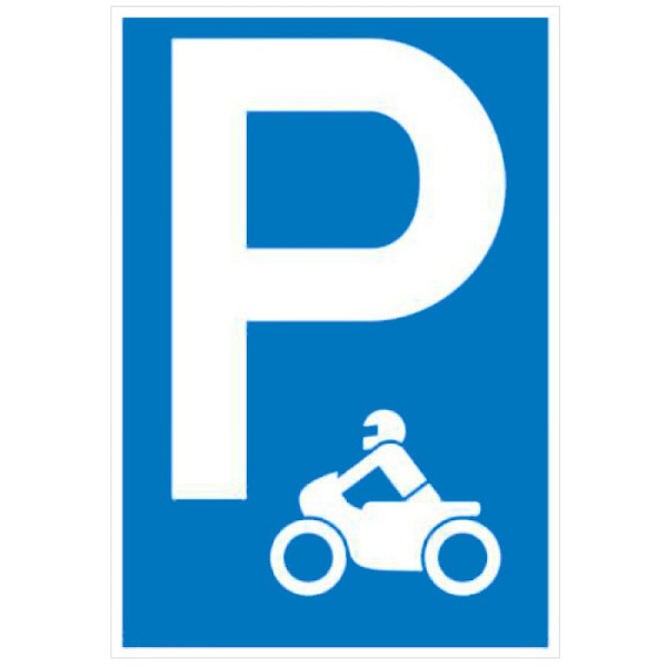 Stein HGS Parkplatzschild, Motorradparkplatz, 250 x 400 mm / Kunststoff (Polystrol), 41.5133