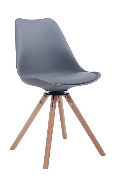 CLP Besucherstuhl Troyes Drehbar Natura Rund, grau, 151849608